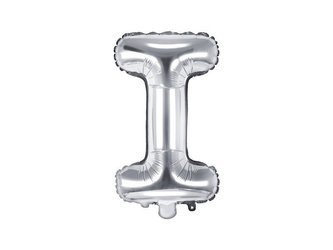 Foil balloon letter I, 35cm, silver