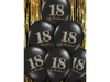 Balony Strong, urodzinowe 18 & Brilliant, Czarne 30cm, 50 szt.