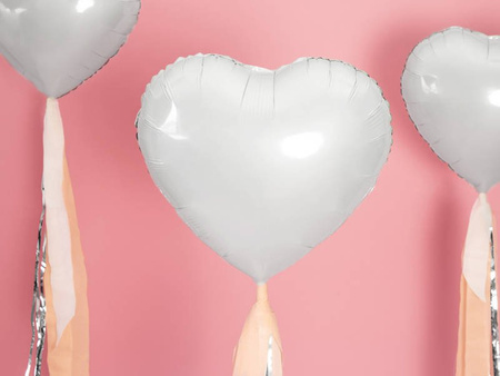 Foil balloon Heart white, 61cm